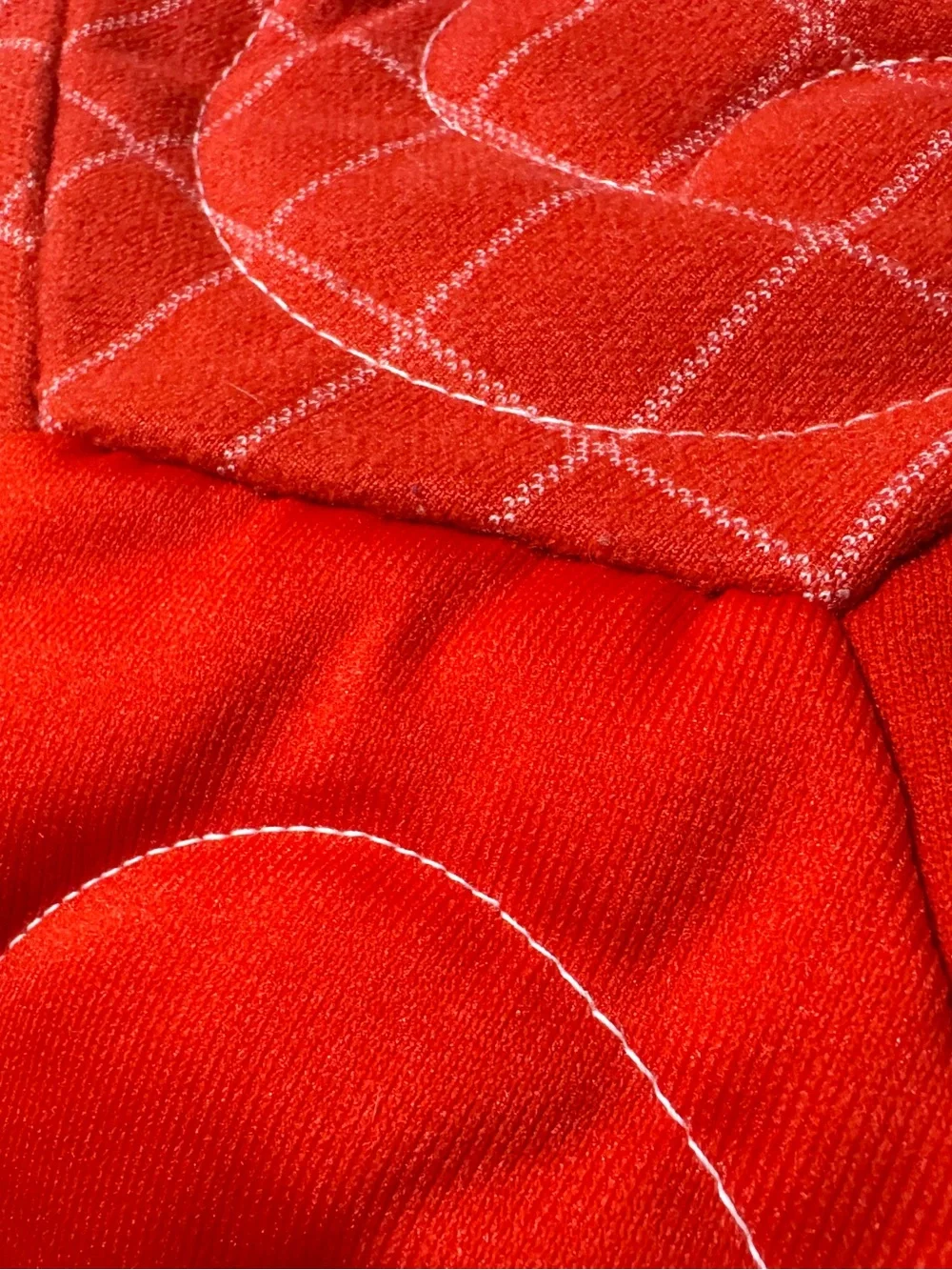 Vtg Rose Hexagon Quilted Bedspread